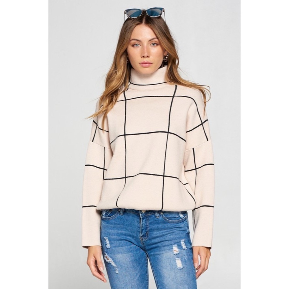 LAST ONE - GRIDLOCK TURTLENECK KNIT SWEATER - Picture 5 of 7